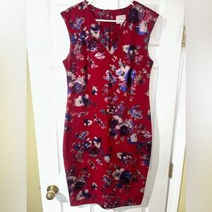 Beige by eci Red Floral Dress